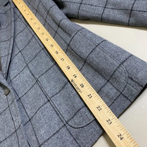 VTG Pendleton Virgin Wool Blazer Jacket Gray Windowpane size 12 Petite Plaid USA - Picture 6 of 16